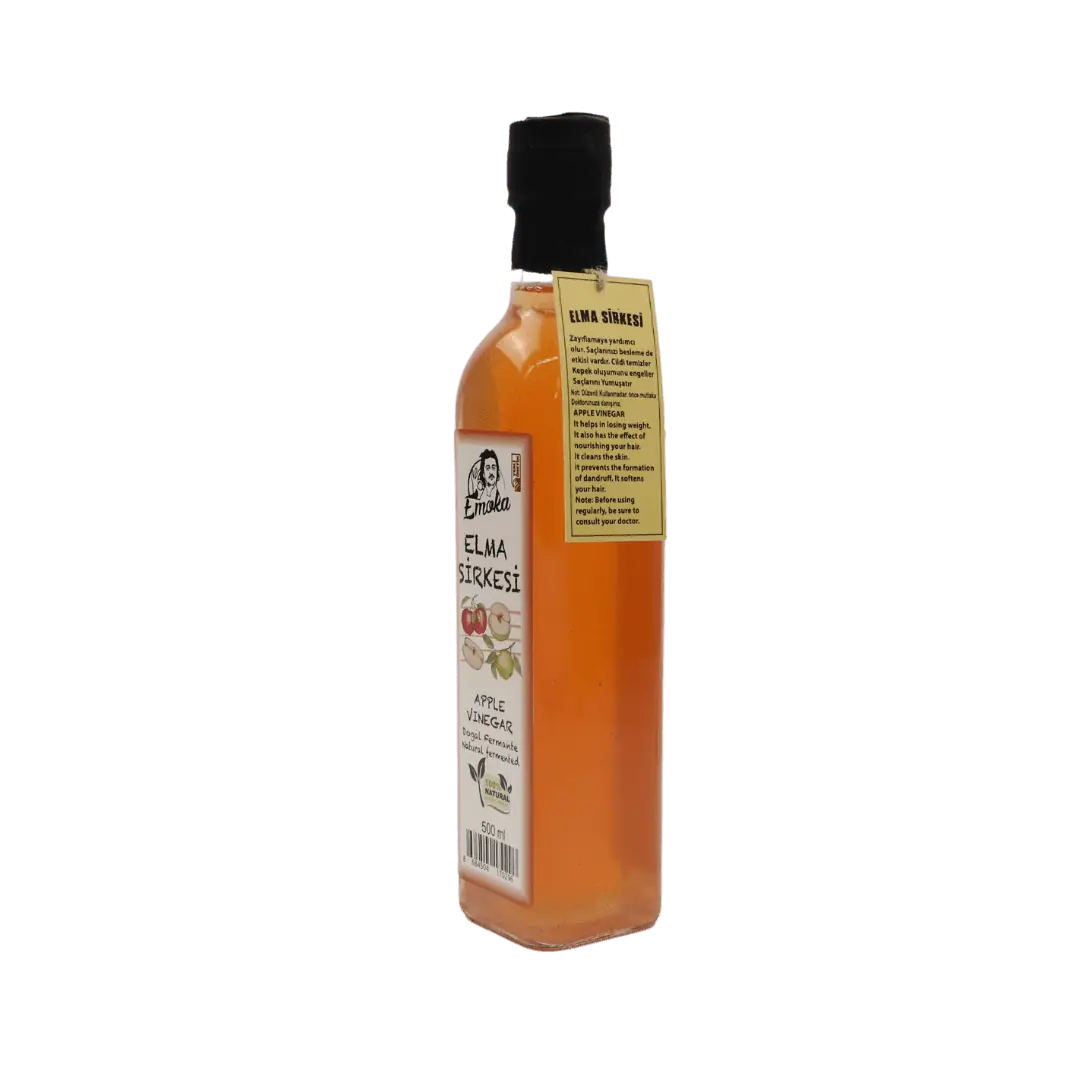 Elma Sirkesi Cam Şişe 500ml Doğal Fermante - Görsel 2